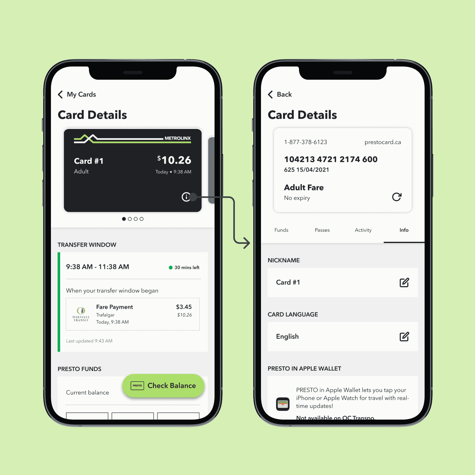 The front and back of the redesigned card.